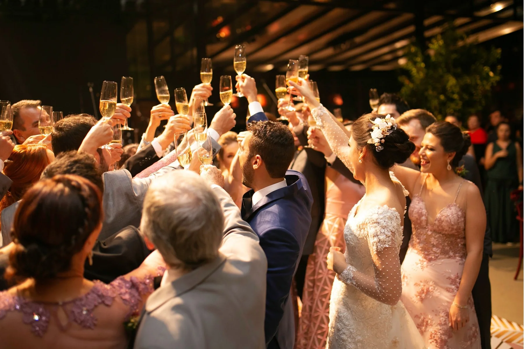 Wedding guests using pre-booked evening taxi transport